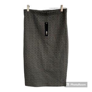 Brooklyn Industries Stripe MIDI Pencil  Body-con Skirt Gray Size S